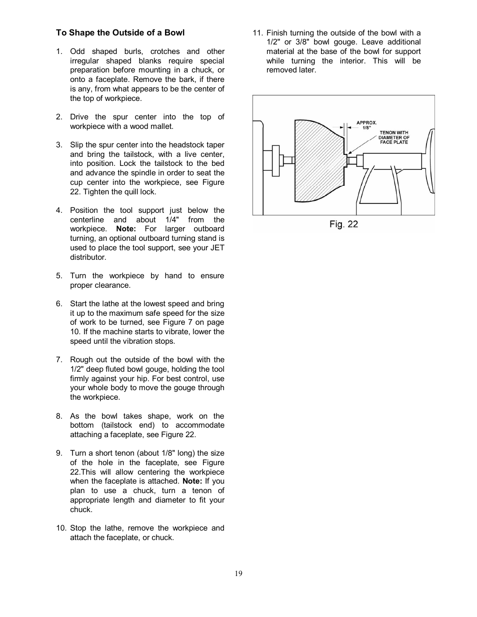 Jet Tools JWL-1642EVS-2 User Manual | Page 19 / 32