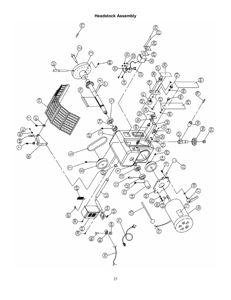 Parts breakdown: headstock assembly | Jet Tools JWL-1642EVS-2 User Manual | Page 25 / 32