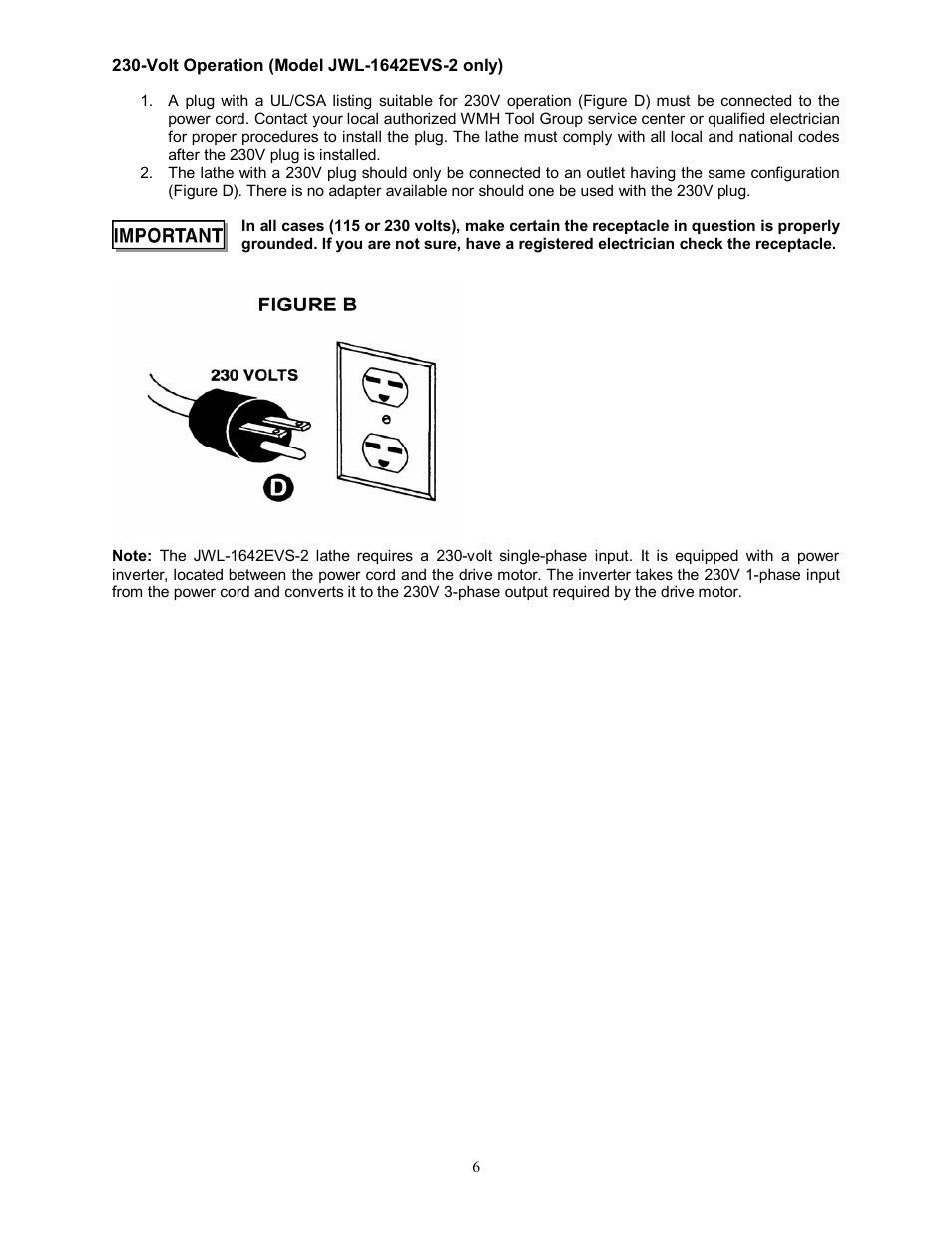 Jet Tools JWL-1642EVS-2 User Manual | Page 6 / 32