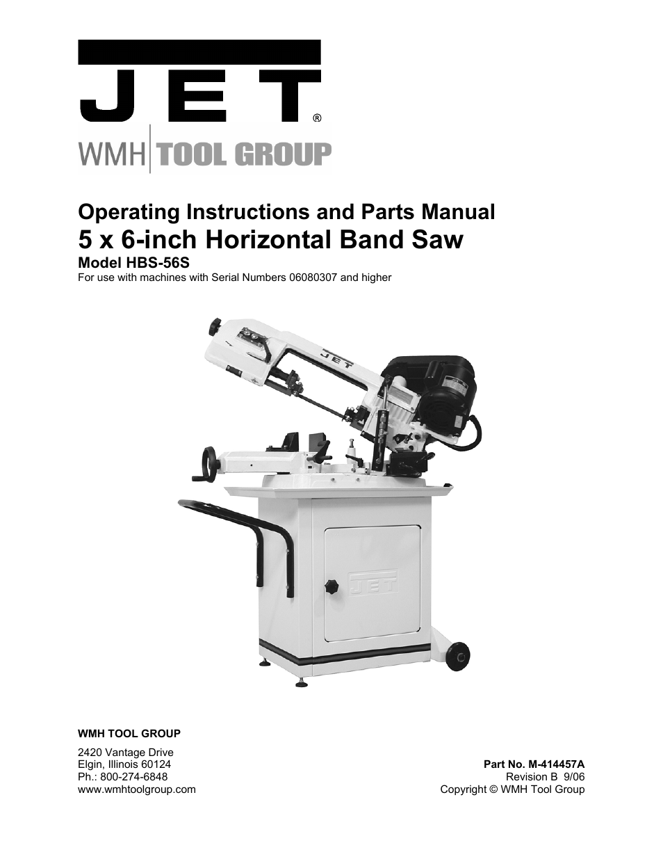 Jet Tools HBS-56S User Manual | 28 pages