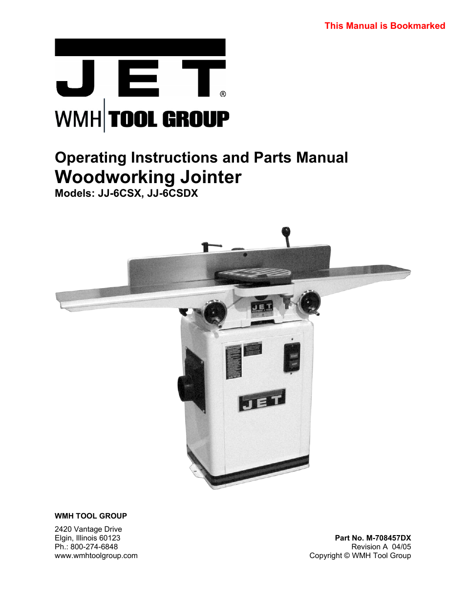 Jet Tools JJ-6CSDX User Manual | 40 pages