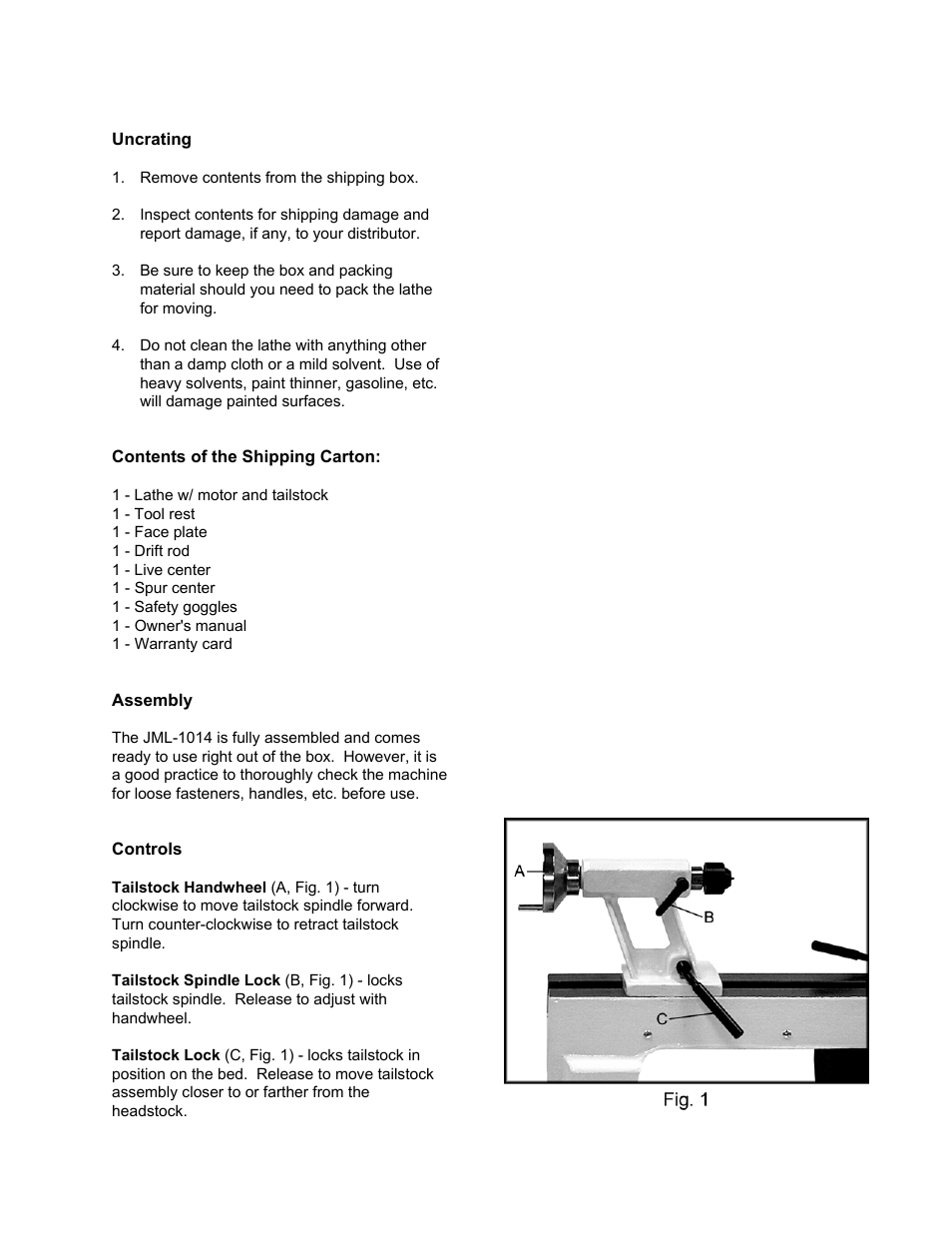 Jet Tools JML-1014 User Manual | Page 7 / 12