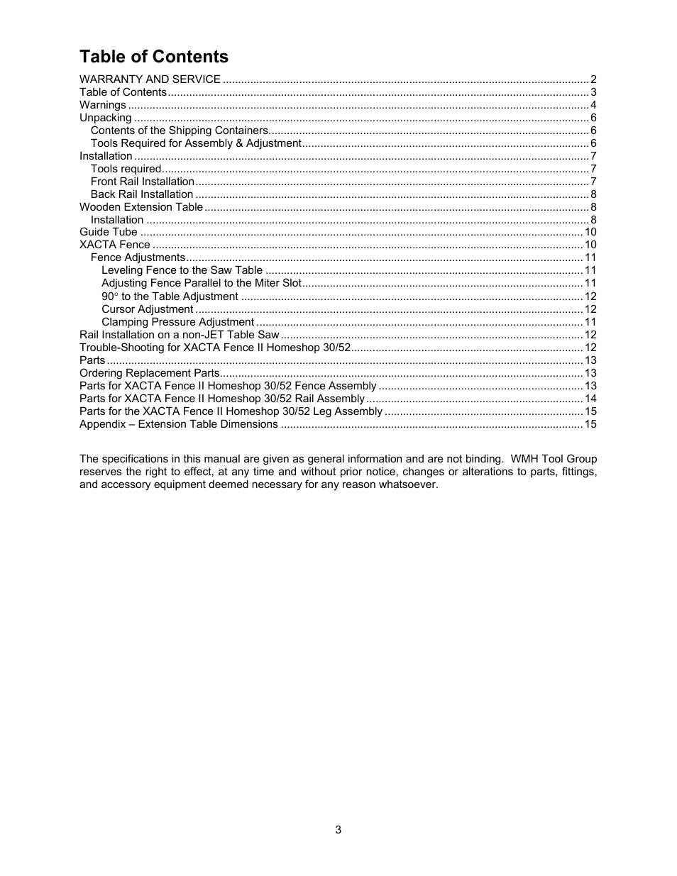 Jet Tools JWCS-10 User Manual | Page 3 / 16