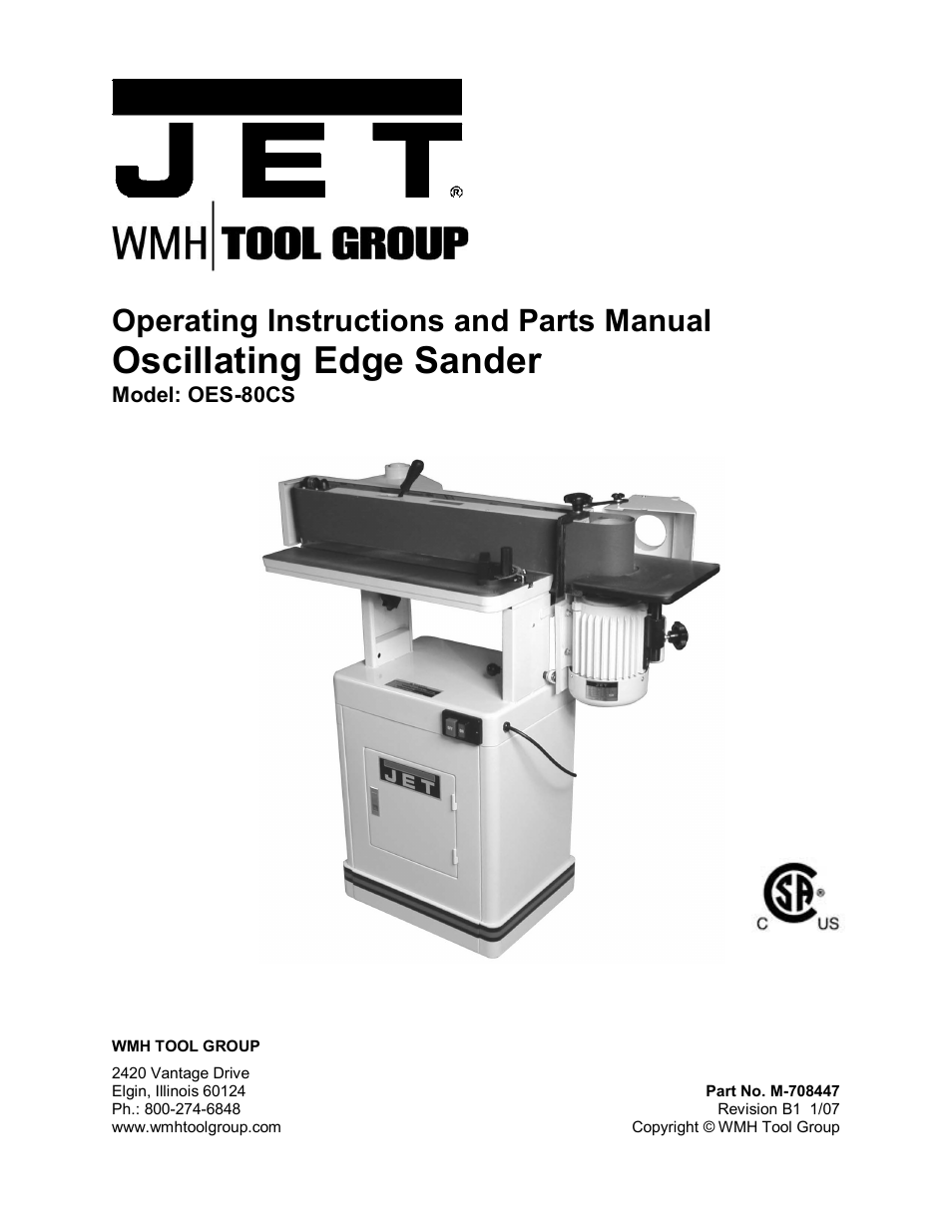 Jet Tools OES-80CS User Manual | 24 pages