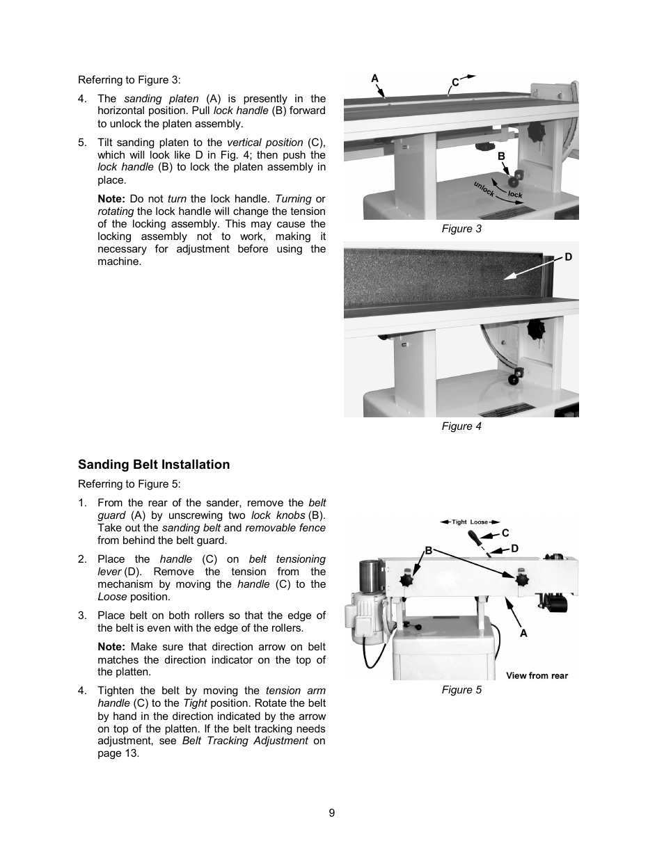 Sanding belt installation | Jet Tools OES-80CS User Manual | Page 9 / 24