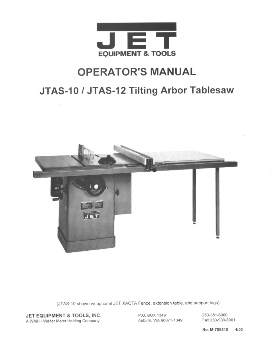 Jet Tools JTAS-12 User Manual | 44 pages