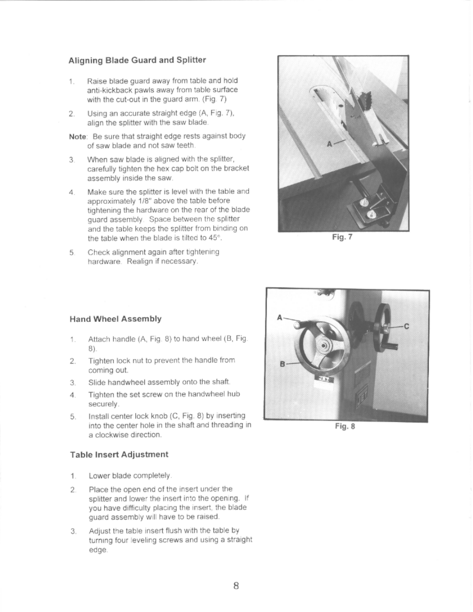 Jet Tools JTAS-12 User Manual | Page 10 / 44