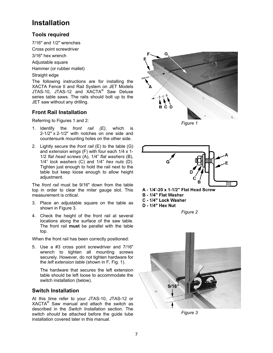 Installation | Jet Tools JTAS-12 User Manual | Page 35 / 44
