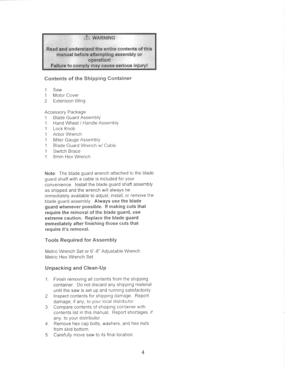 Jet Tools JTAS-12 User Manual | Page 6 / 44