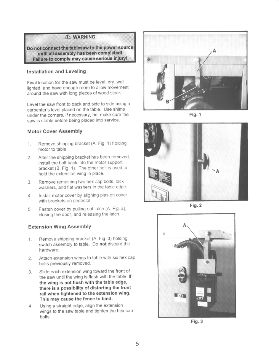 Jet Tools JTAS-12 User Manual | Page 7 / 44