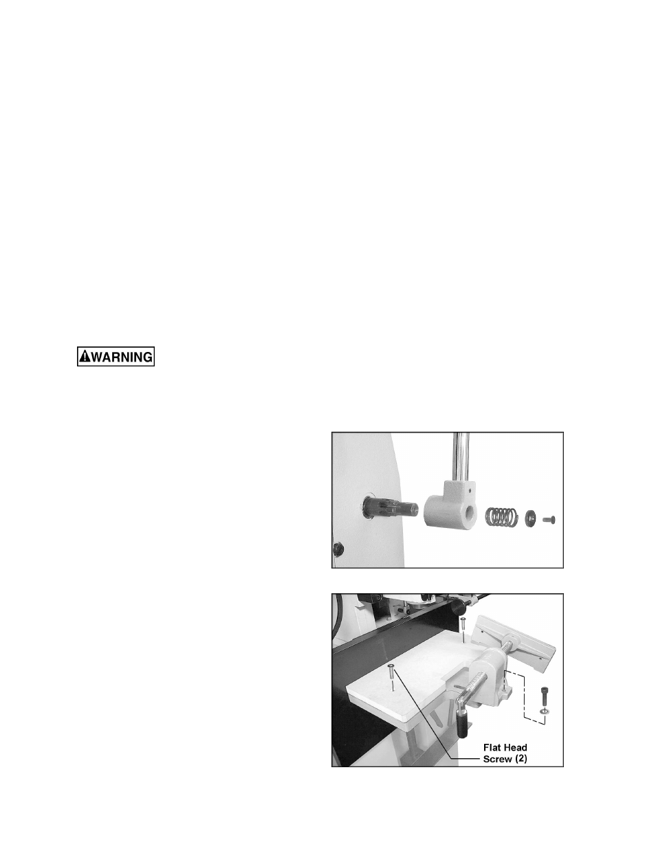 Assembly, Installing handle, Installing wood table | Jet Tools 720HD User Manual | Page 8 / 24