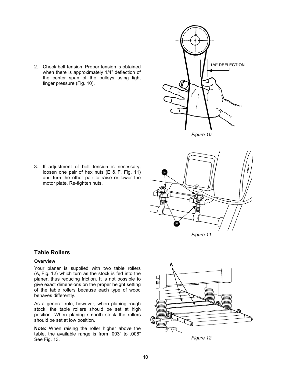 Table rollers, Overview | Jet Tools JWP-208 User Manual | Page 10 / 36