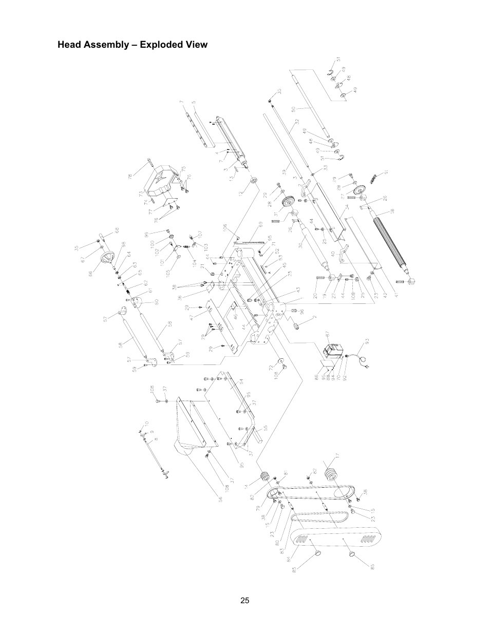 Head assembly | Jet Tools JWP-208 User Manual | Page 25 / 36