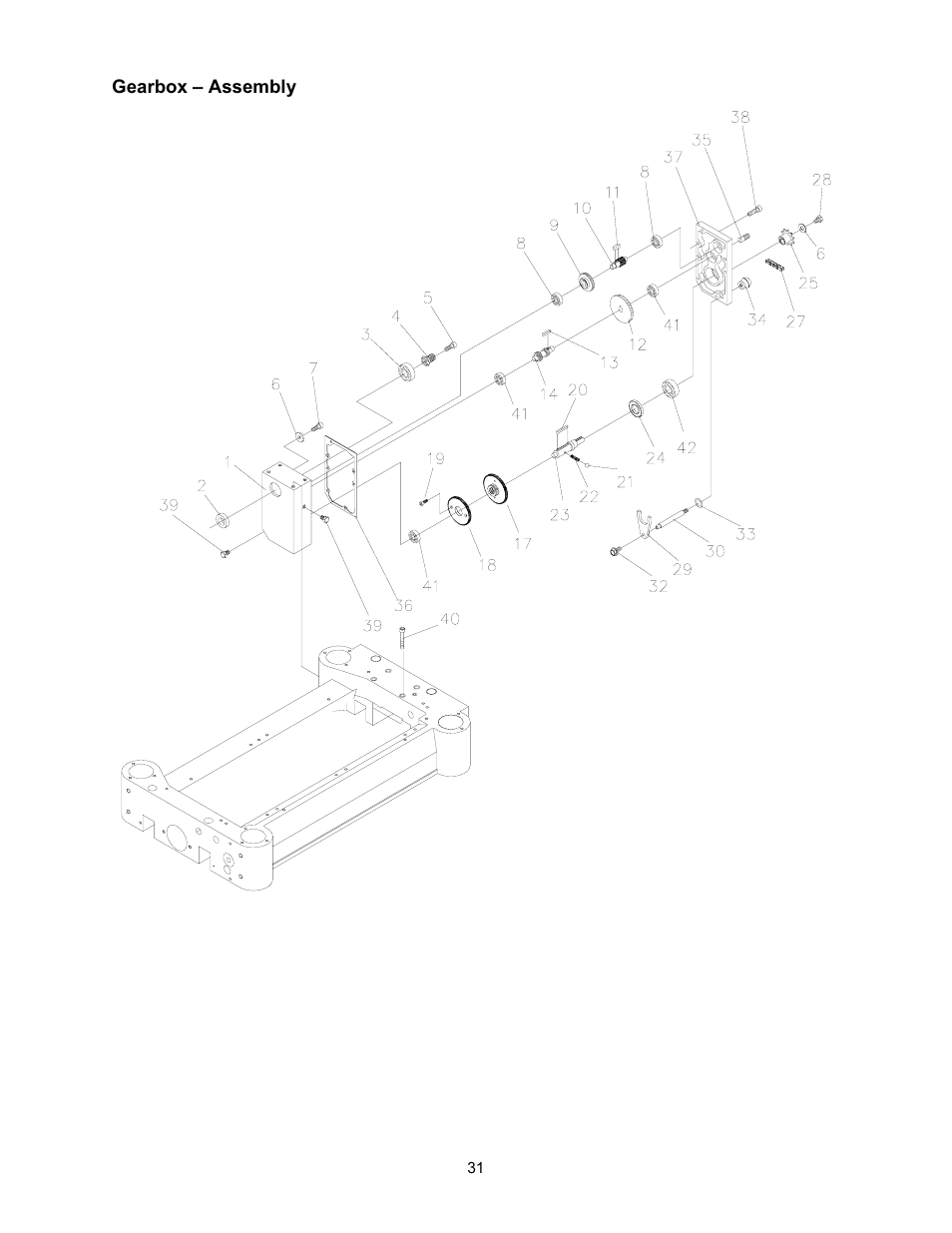 Gearbox – assembly | Jet Tools JWP-208 User Manual | Page 31 / 36