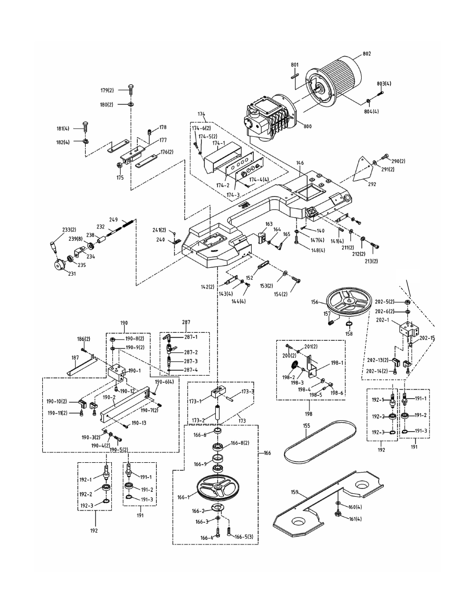 Bow assembly | Jet Tools HBS-814GH User Manual | Page 21 / 32