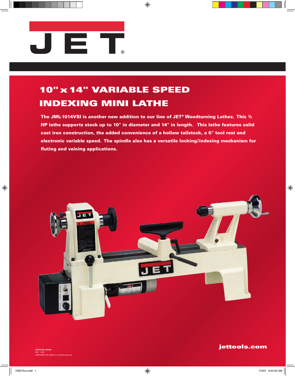 Jet Tools JML-1014VSI User Manual | 2 pages