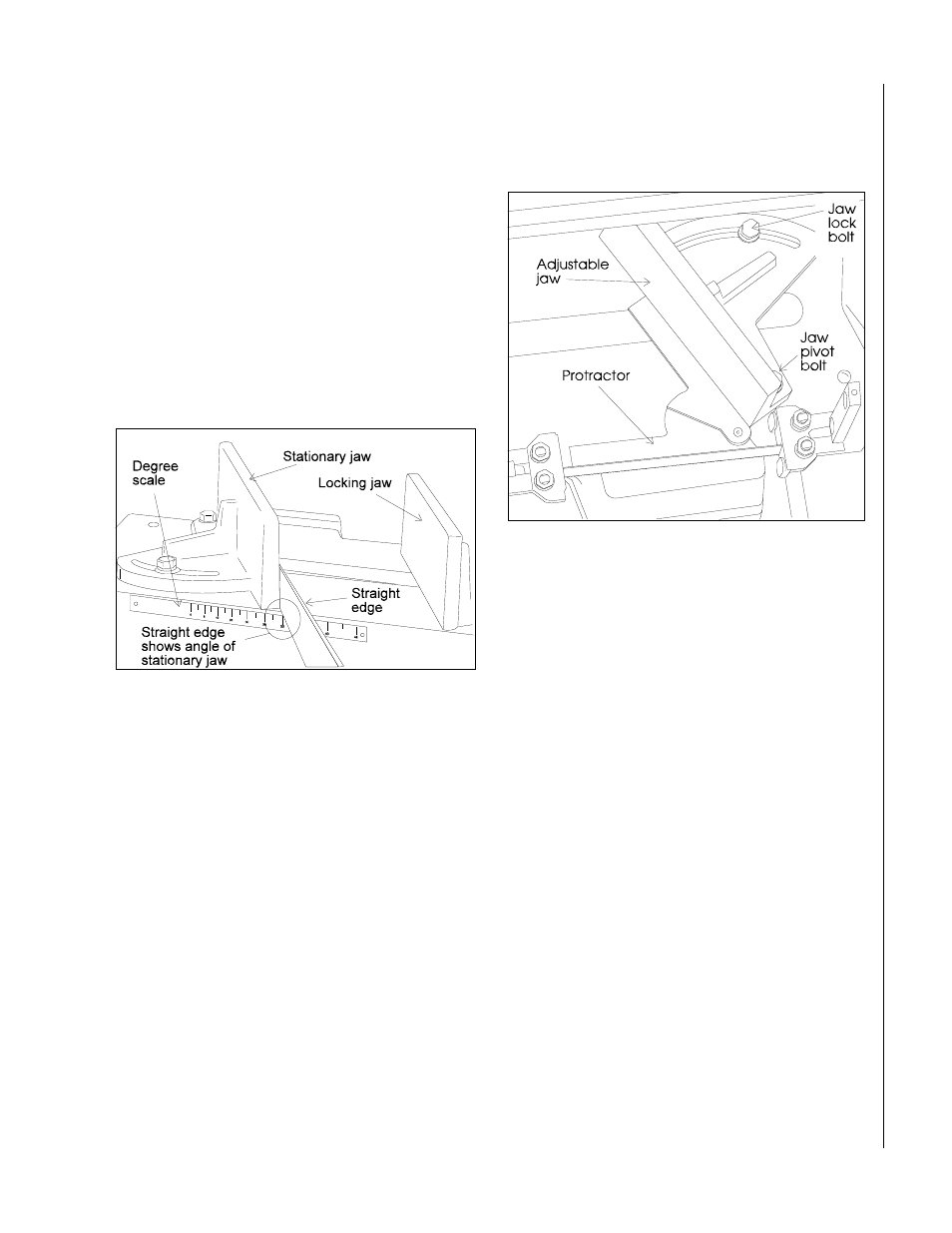Adjusting angles with the scale on the saw table, Setting the blade guides | Jet Tools J-3410-2 User Manual | Page 9 / 32