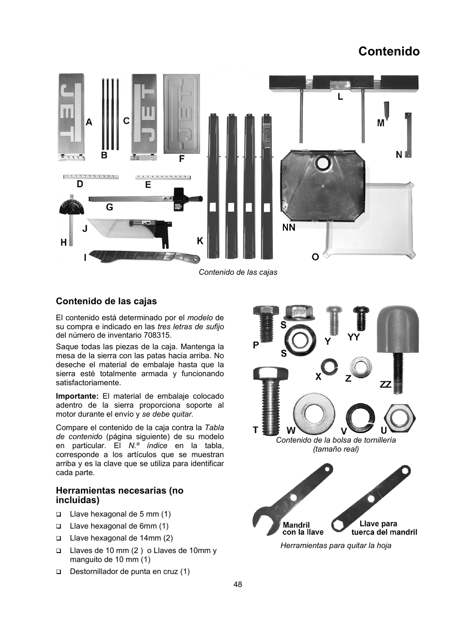 Jet Tools 708315BTA User Manual | Page 48 / 84