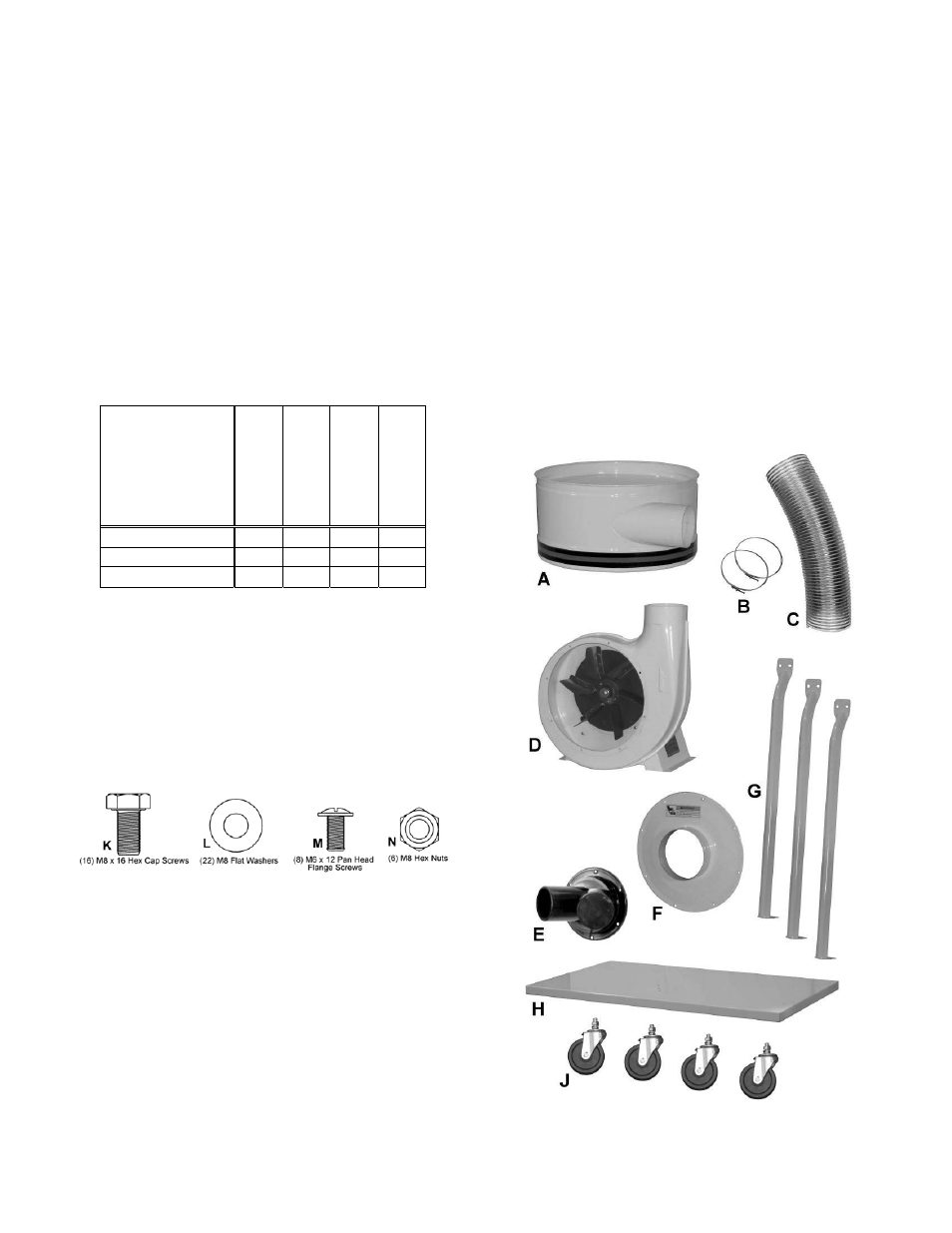 Unpacking, Shipping content, Base unit | Jet Tools DC-1100CK User Manual | Page 7 / 24