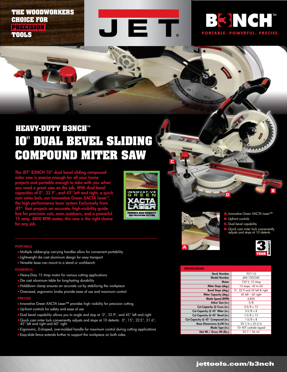 Jet Tools JJP-8BT User Manual | 1 page