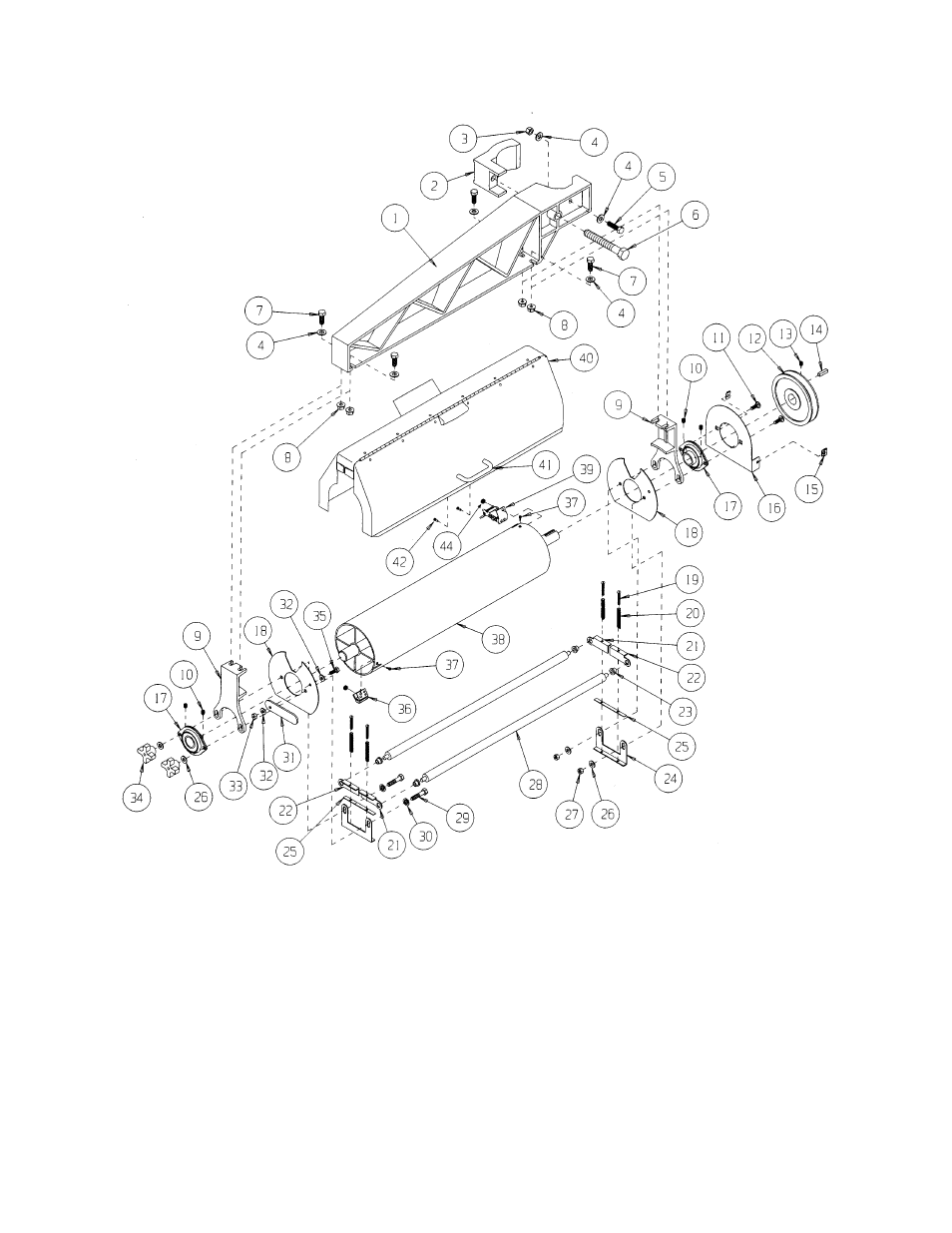 Drum head assembly | Jet Tools 22-44 Pro User Manual | Page 36 / 44