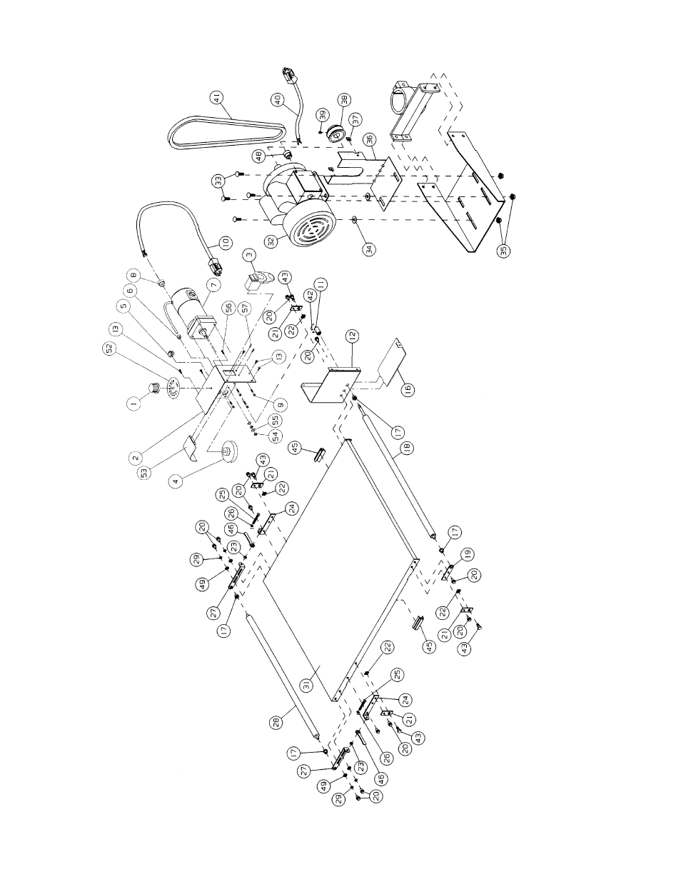 Conveyor and motor assembly | Jet Tools 22-44 Pro User Manual | Page 38 / 44