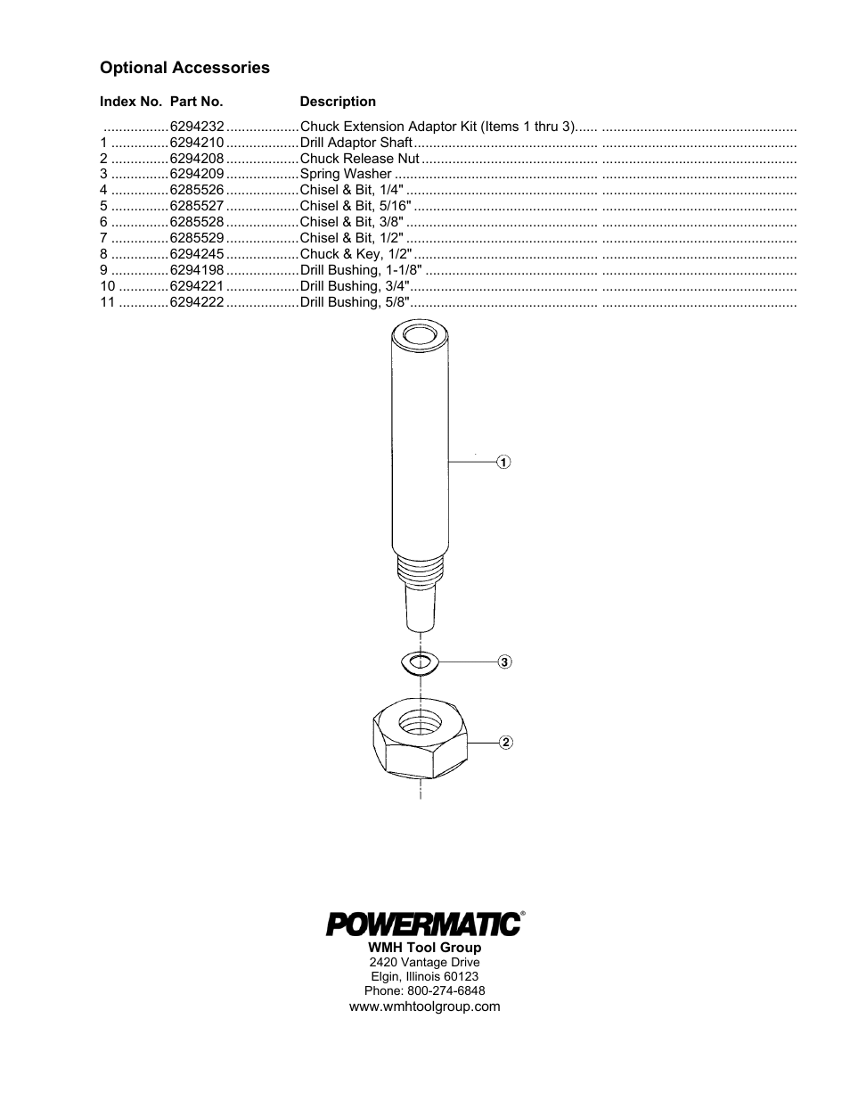 Optional accessories | Jet Tools 719T WMH User Manual | Page 20 / 20