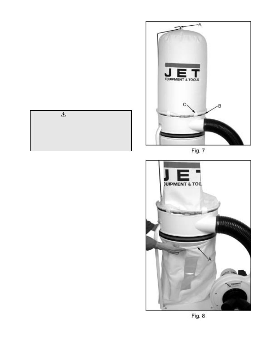 Warning | Jet Tools DC-1100A User Manual | Page 11 / 15