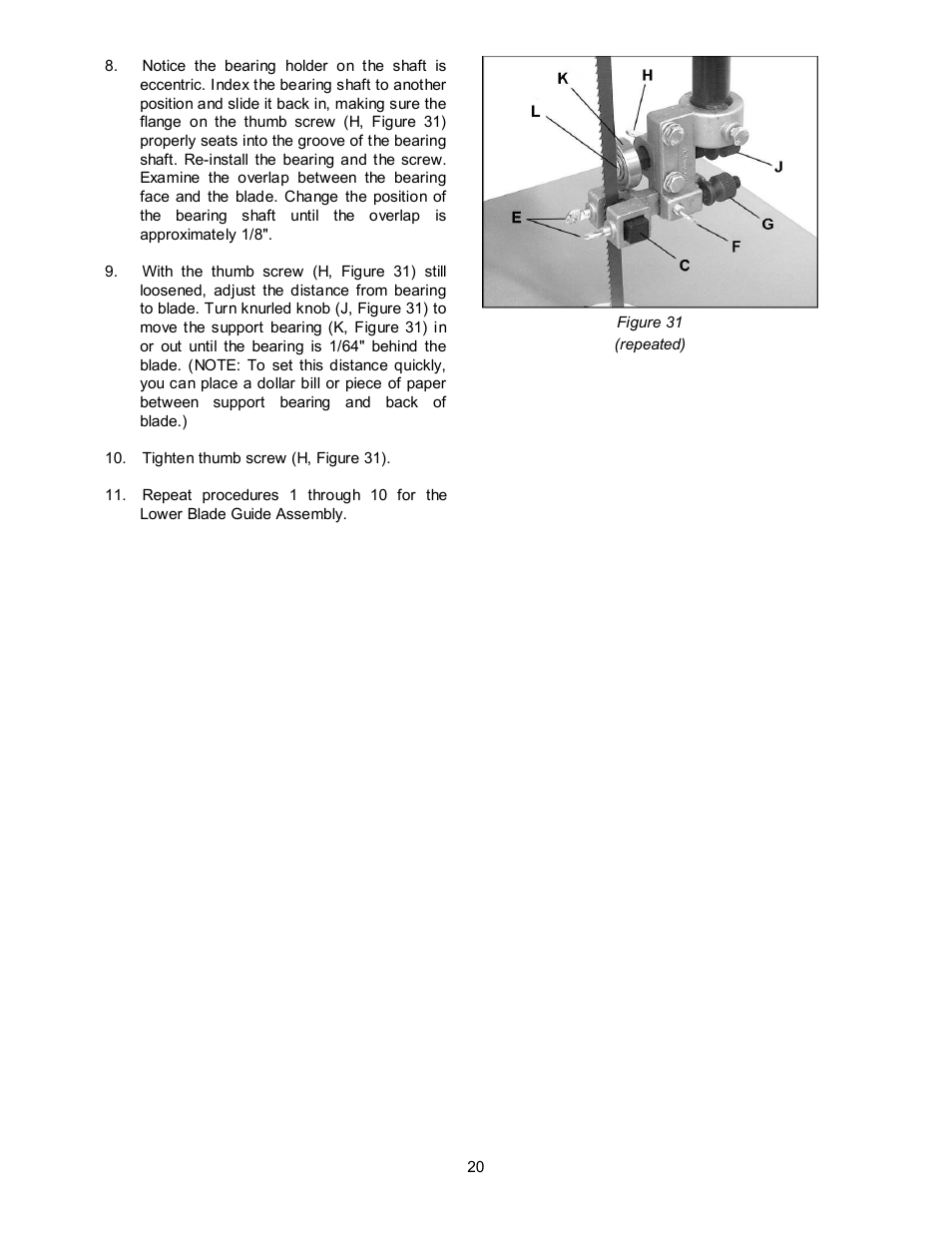 Jet Tools JWBS-14OCS User Manual | Page 20 / 32