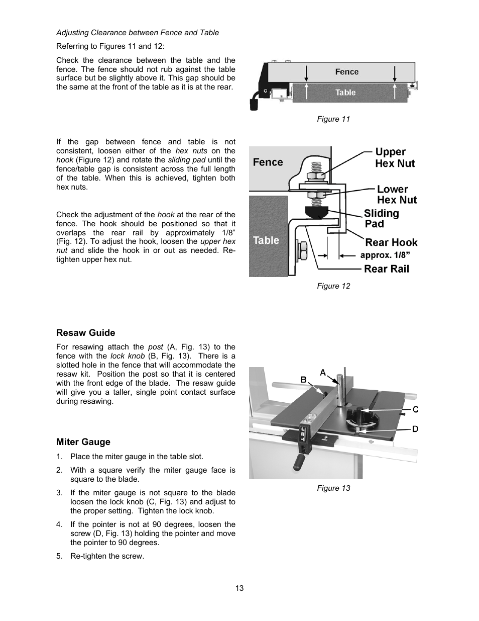 Resaw guide, Miter gauge | Jet Tools JWBS-18X-3 User Manual | Page 13 / 40