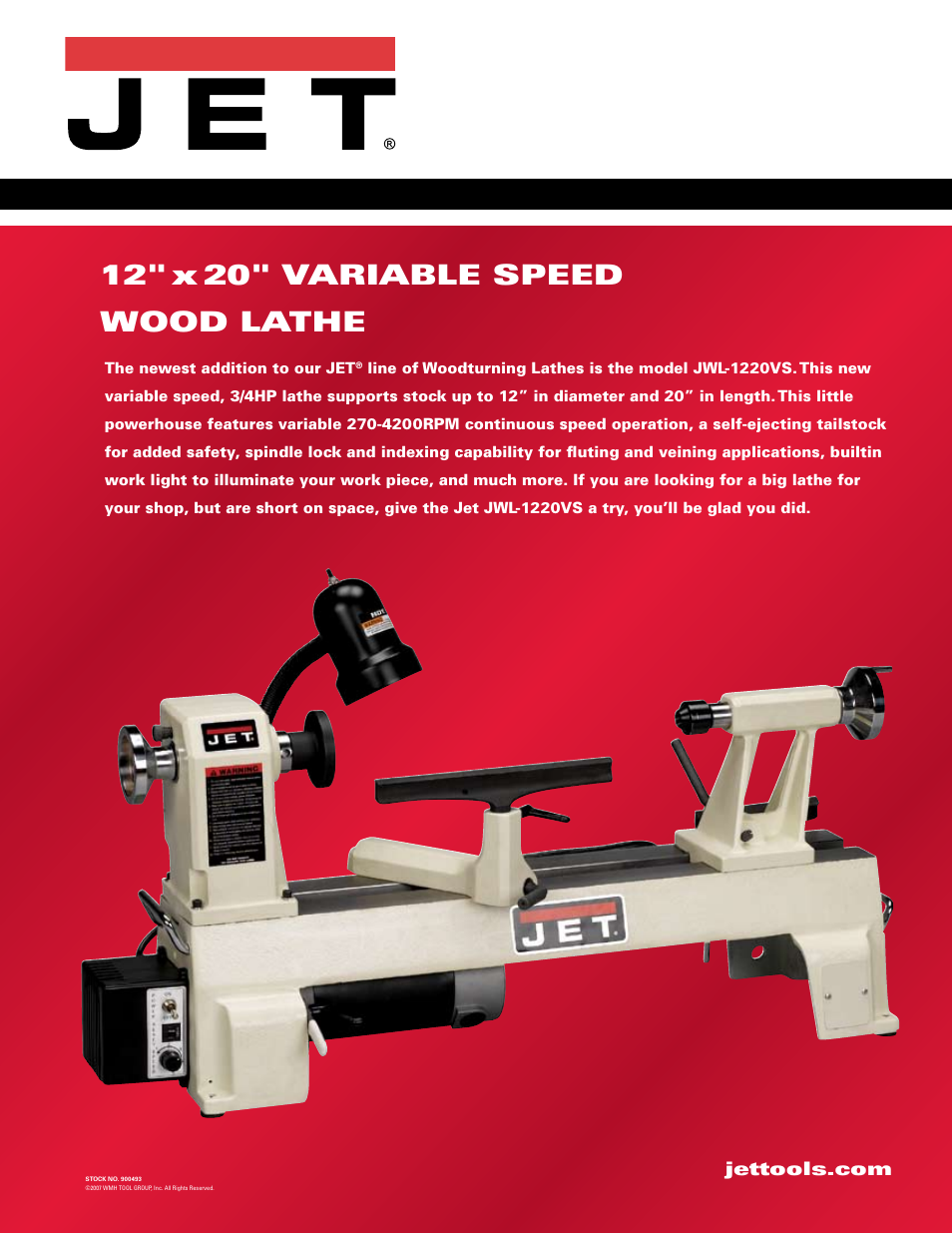 Jet Tools JWL-1220VS User Manual | 2 pages
