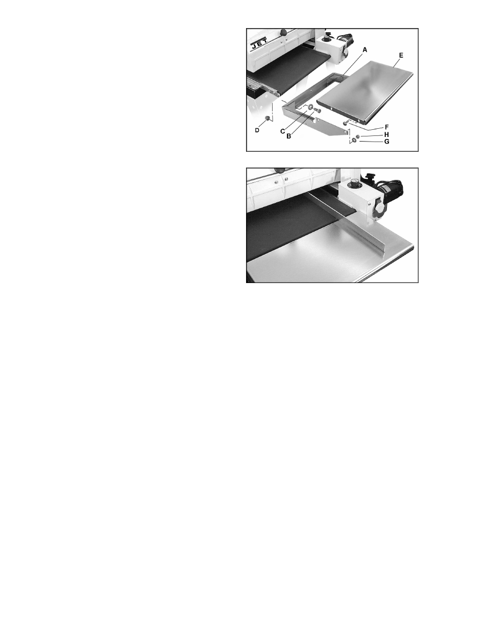 Infeed/outfeed tables (optional accessory) | Jet Tools 16-32 Plus User Manual | Page 11 / 36