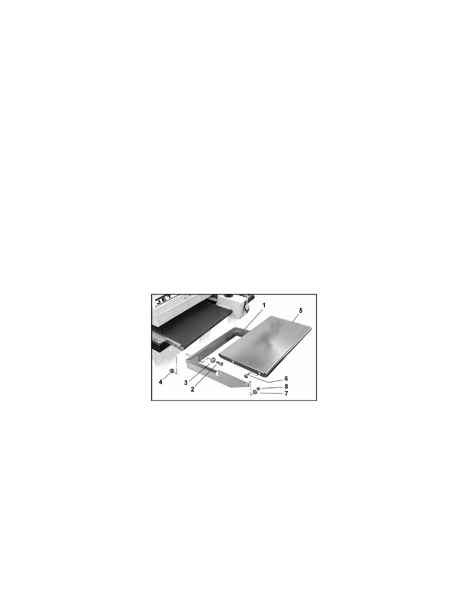 Infeed/outfeed tables (optional accessory) | Jet Tools 16-32 Plus User Manual | Page 32 / 36