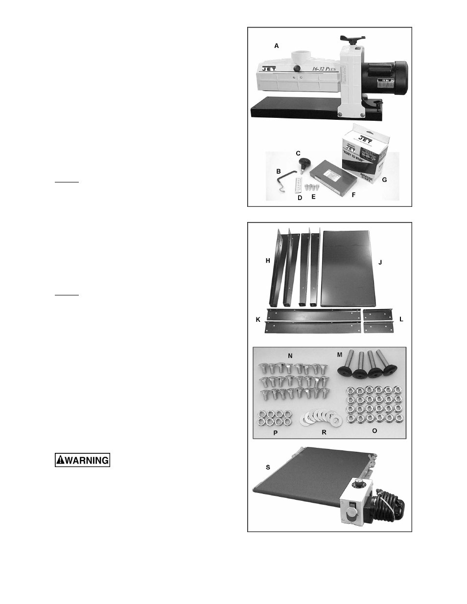 Unpacking | Jet Tools 16-32 Plus User Manual | Page 8 / 36