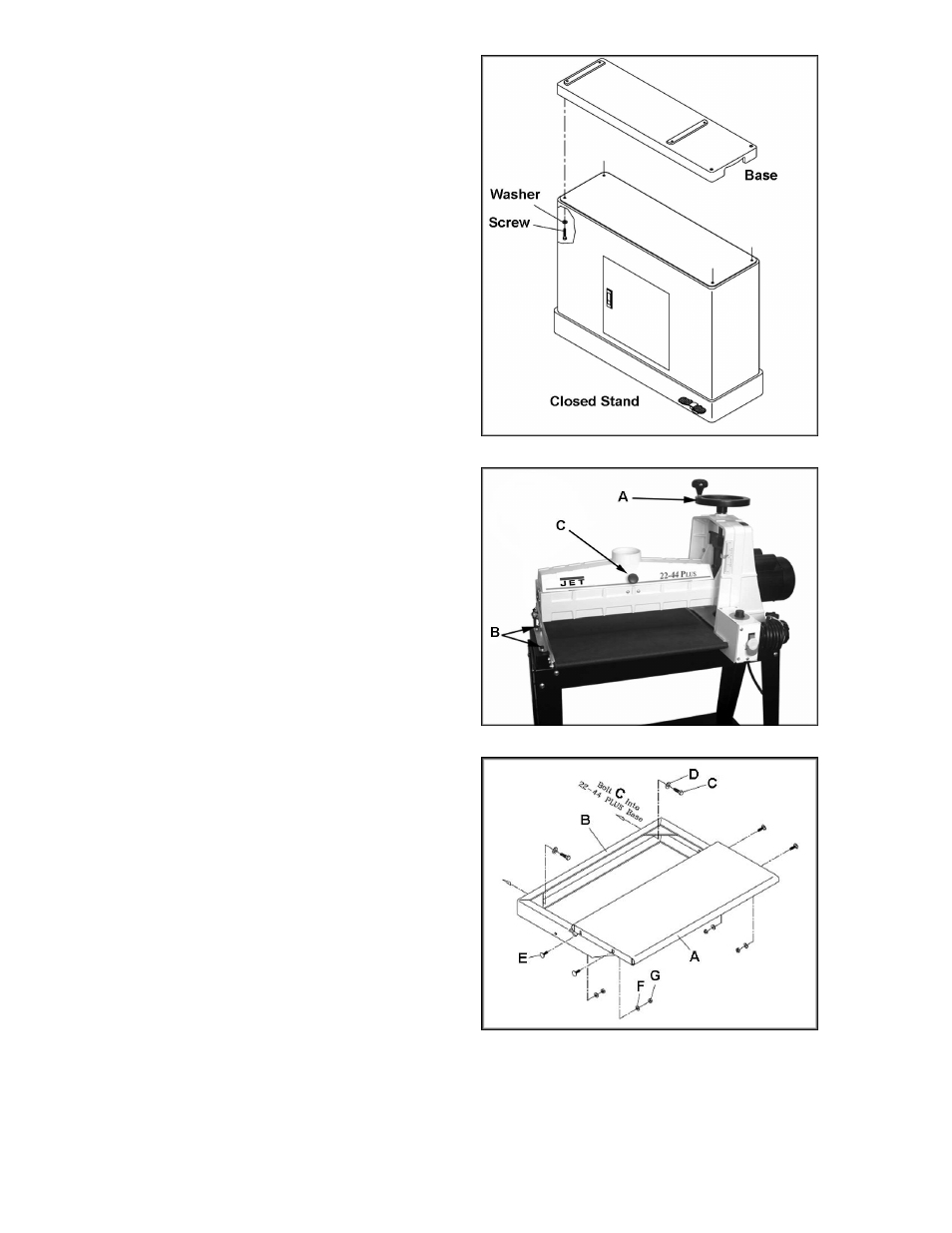 Assembly, Installing drum head, Installing conveyor table | Infeed and outfeed tables (optional accessory) | Jet Tools Drum Sander User Manual | Page 10 / 36