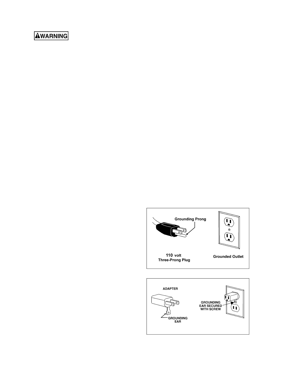 Grounding instructions | Jet Tools Drum Sander User Manual | Page 13 / 36
