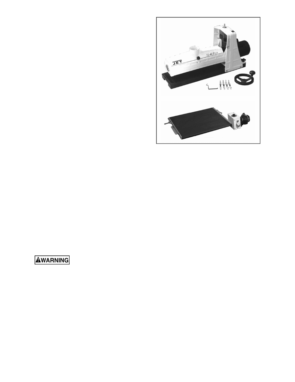 Unpacking | Jet Tools Drum Sander User Manual | Page 8 / 36