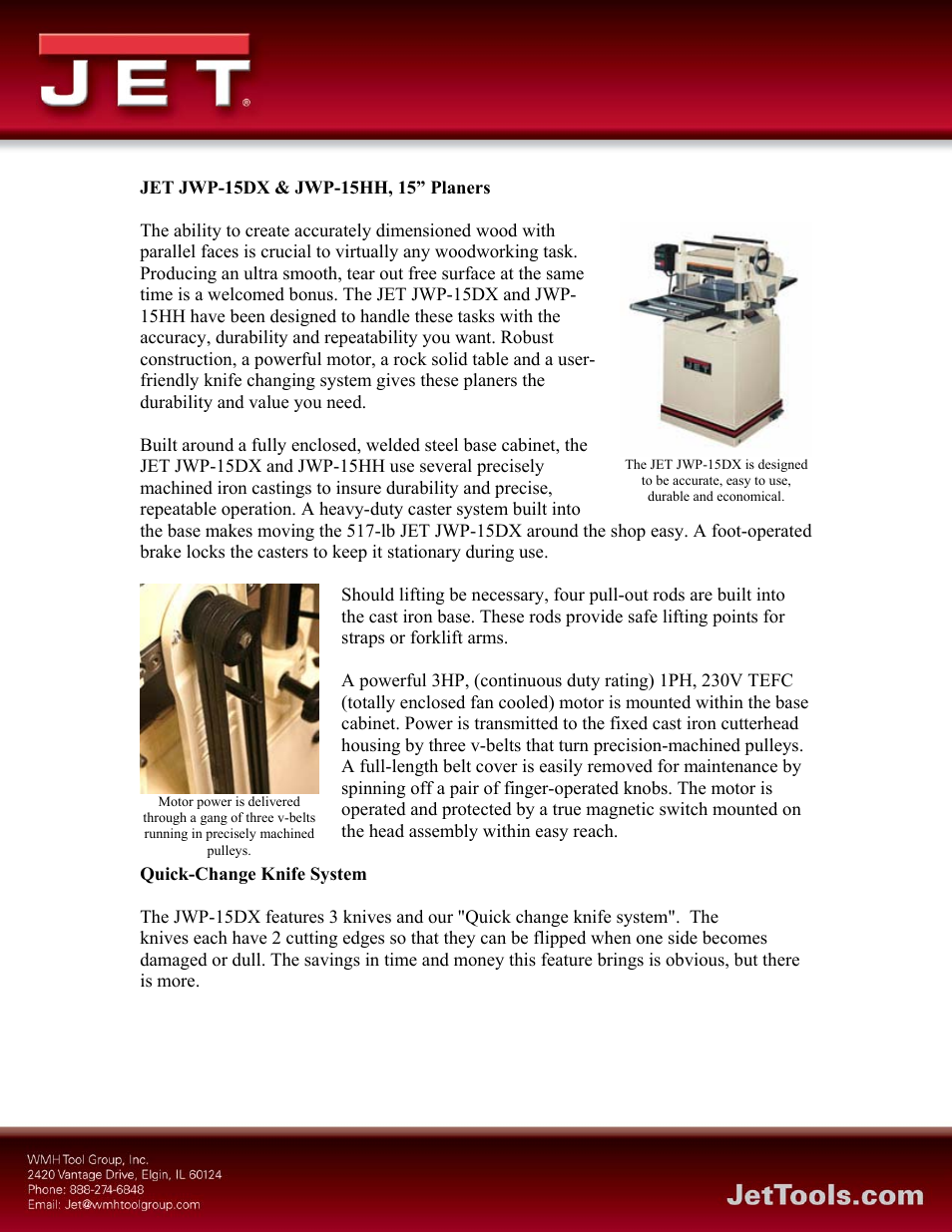 Jet Tools JWP-15DX User Manual | 5 pages