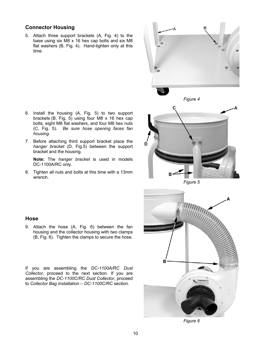 Connector housing, Hose | Jet Tools DC-1100G User Manual | Page 10 / 20