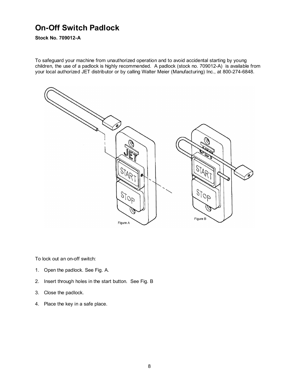 On-off switch padlock | Jet Tools JDP-17MF User Manual | Page 8 / 24