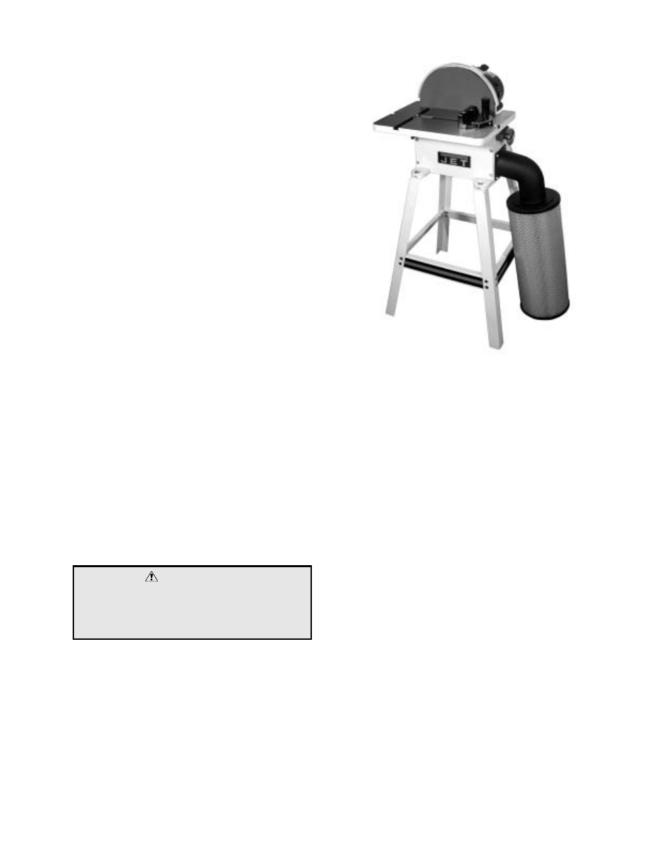 Warning | Jet Tools JDS-12B User Manual | Page 8 / 18