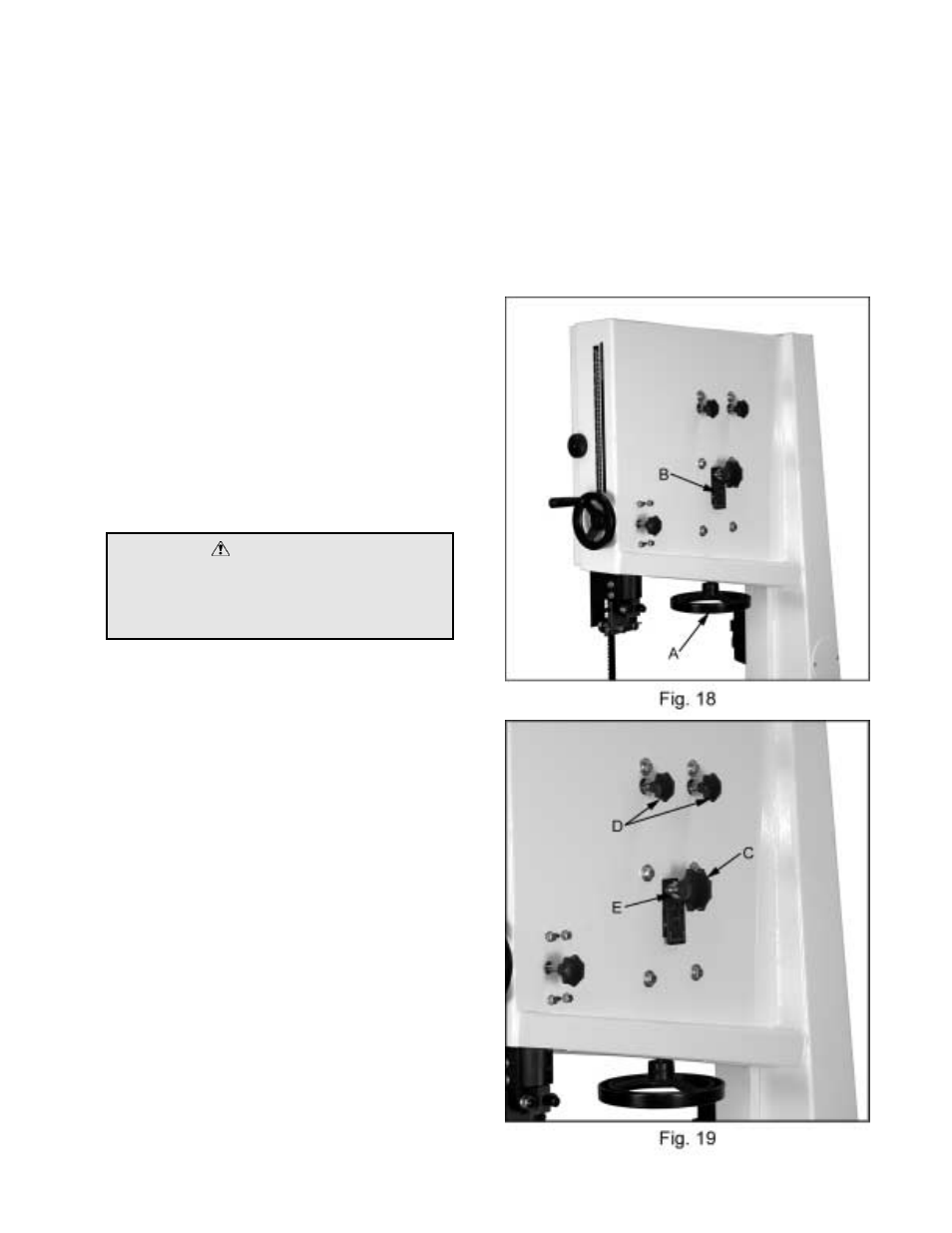 Warning | Jet Tools JWBS-20 User Manual | Page 12 / 26