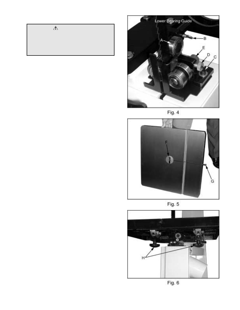 Warning | Jet Tools JWBS-20 User Manual | Page 7 / 26
