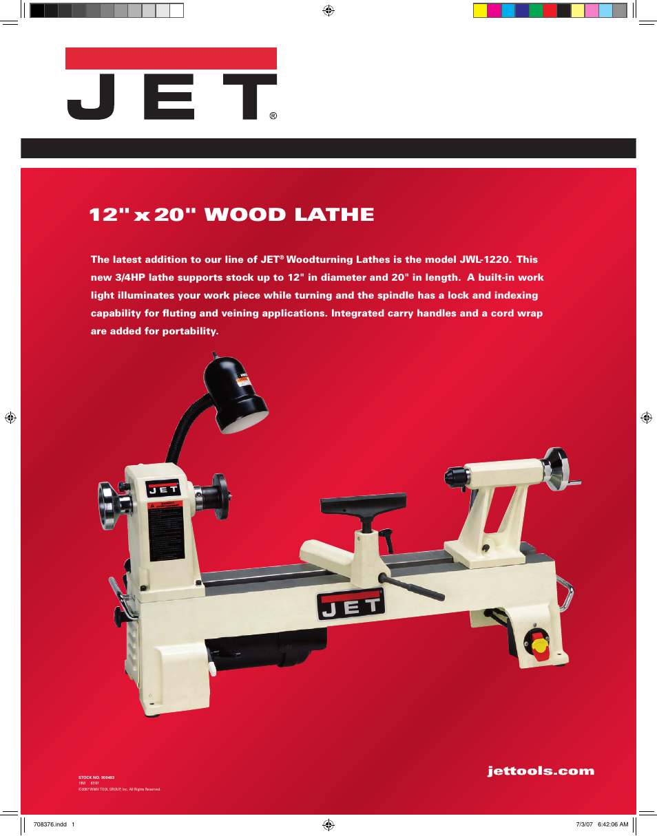 Jet Tools JML-1220 User Manual | 2 pages