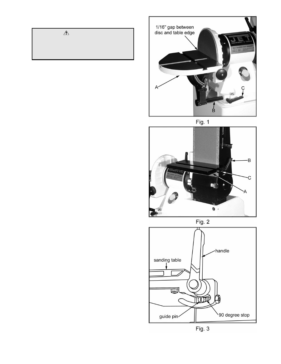 Caution | Jet Tools JSG-96 User Manual | Page 8 / 24