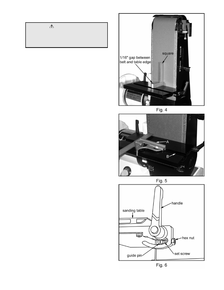 Warning | Jet Tools JSG-96 User Manual | Page 9 / 24