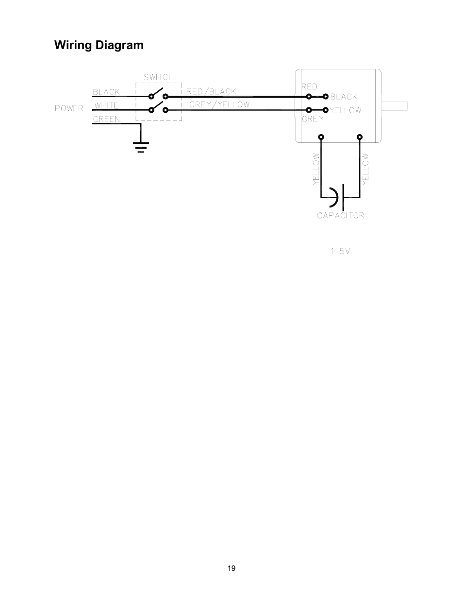 Wiring diagram | Jet Tools JBG-6A User Manual | Page 19 / 20