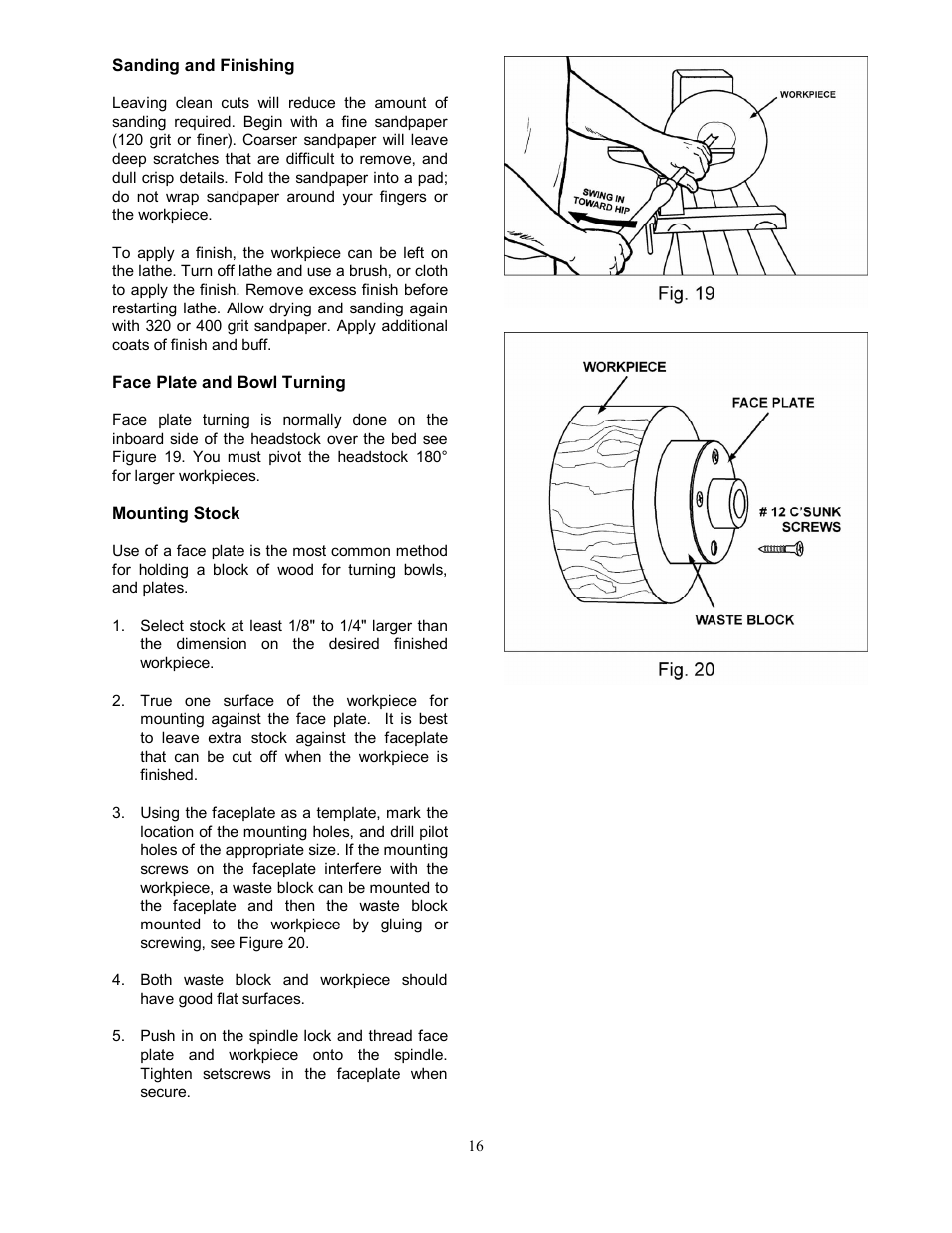 Face plate and bowl turning | Jet Tools JWL-1442VS User Manual | Page 16 / 32