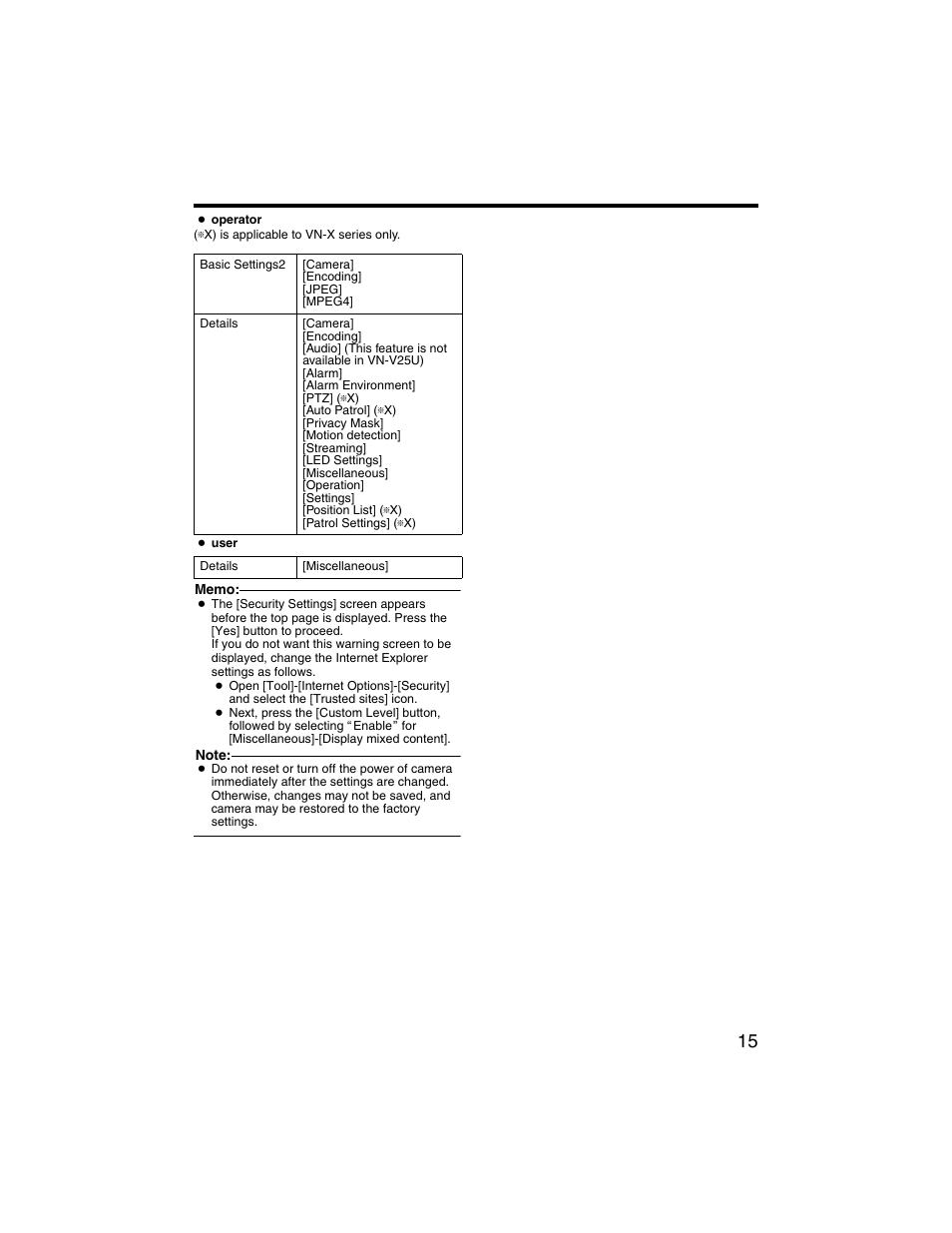 JVC VN-V225U series User Manual | Page 15 / 85