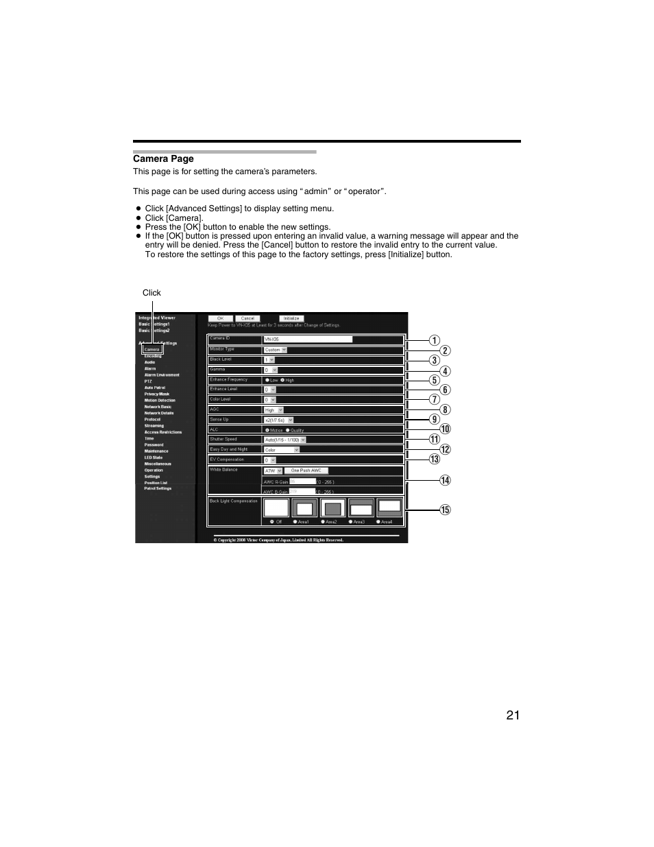 JVC VN-V225U series User Manual | Page 21 / 85